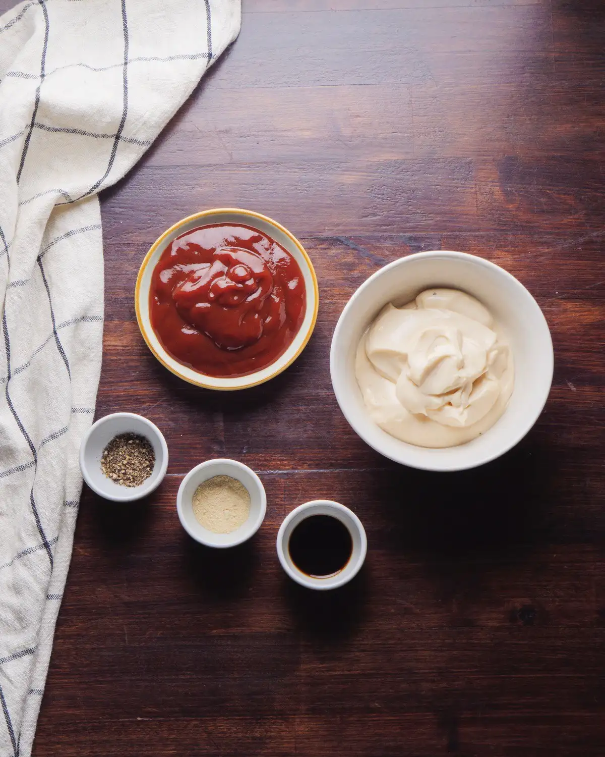 Raising Cane's Sauce Recipe Ingredients on a surface